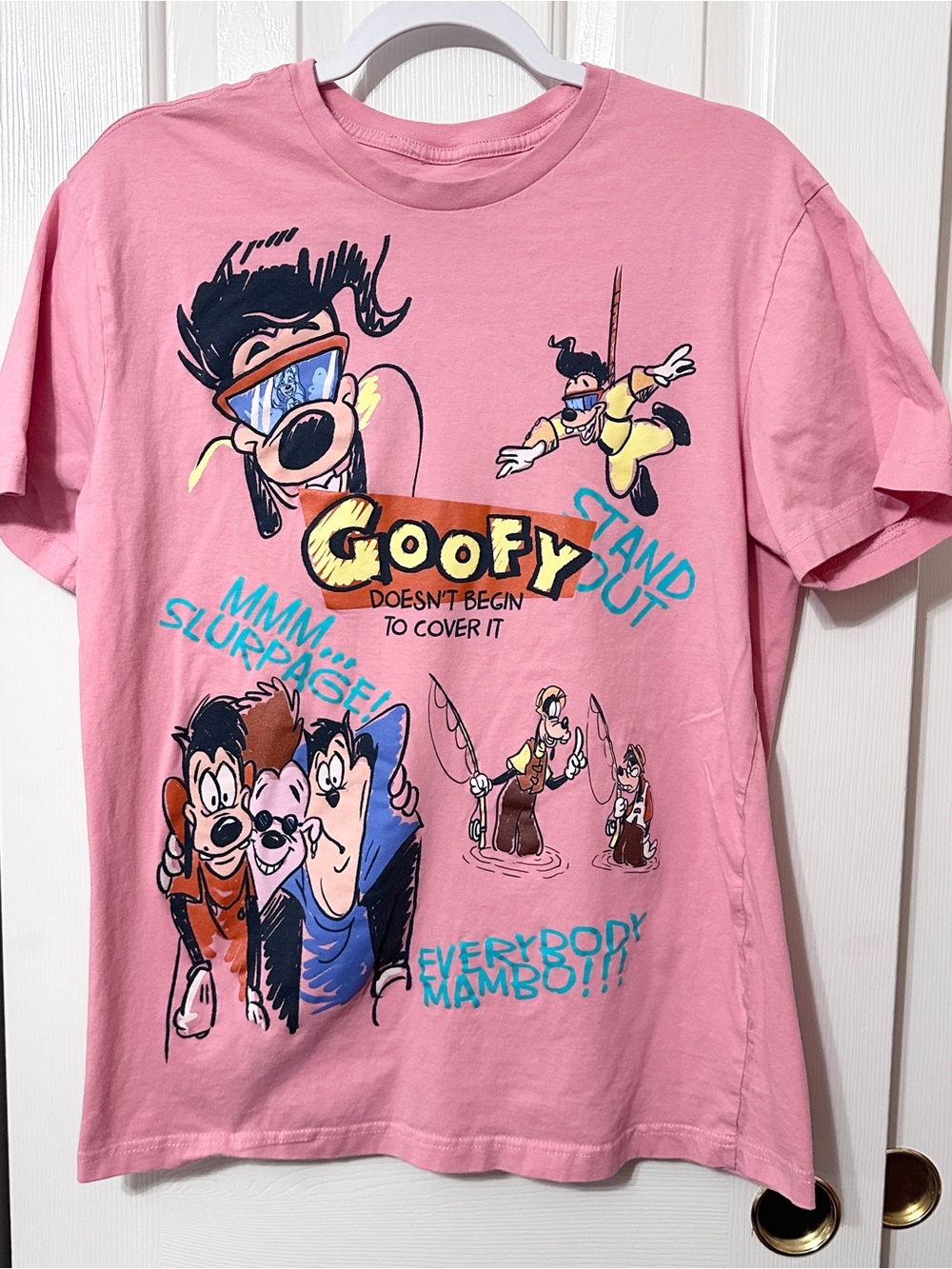 Disney coral Goofy Graphic Short Sleeve Tee